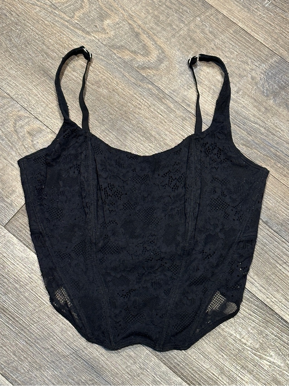 Gilly Hicks Hollister Black Lace Corset Top Medium Curvy